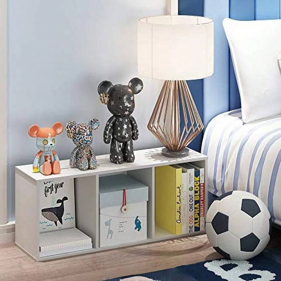 Storage & Organization - Bibliothèque à 3 niveaux, avec étagères