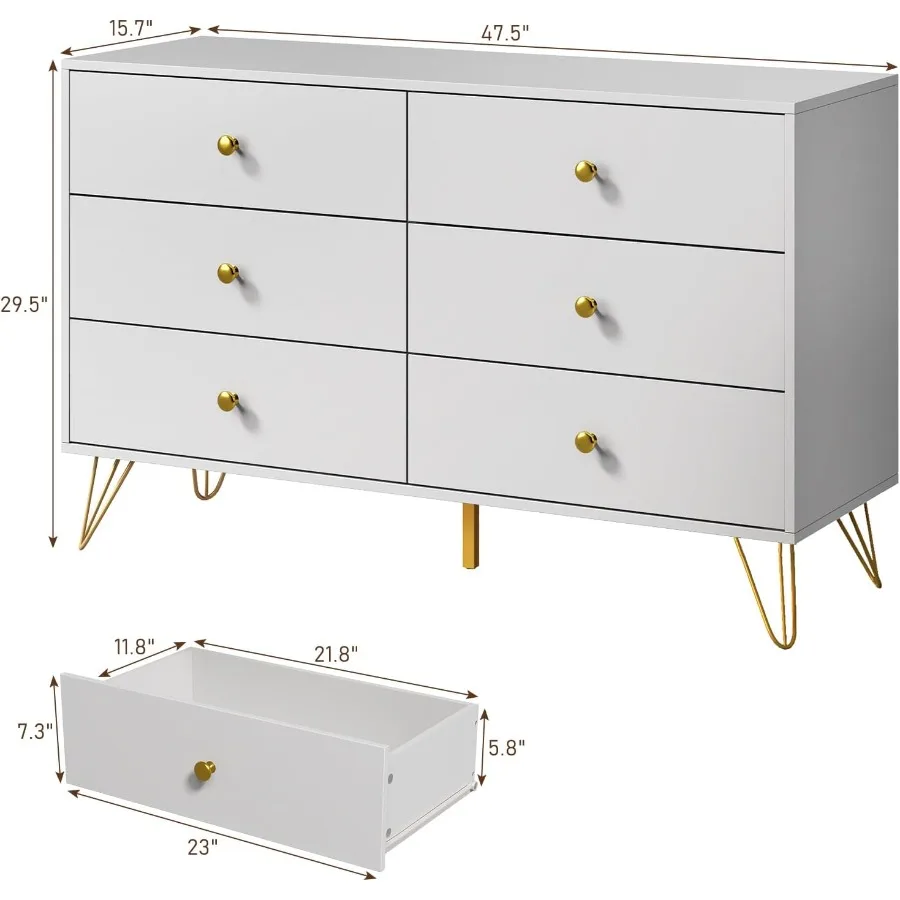 Commode blanche à 6 tiroirs po - Storage & Organization avis et prix
