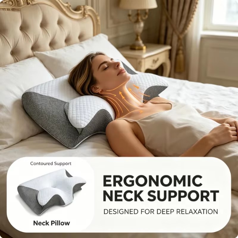 Oreiller cervical orthopédique - Memory Foam Orthopedic Pillow Neck Pain avis et prix