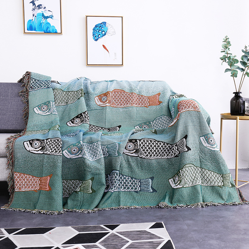 Couverture en jacquard tissée  - Boho Throw Blanket Fringe avis et prix