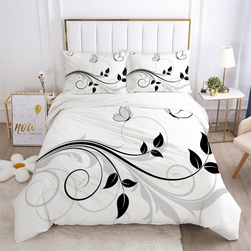 Parure de lit en feuilles flor - Aesthetic Floral Duvet Cover avis et prix