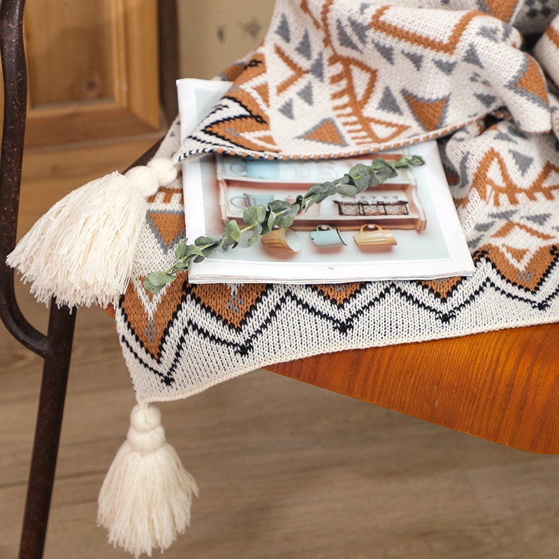 Couverture tissée à franges st - Boho Throw Blanket Fringe avis et prix